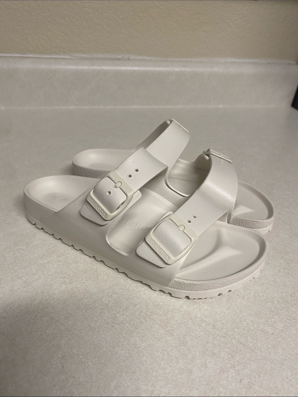 White Birkenstock Arizona Eva sandals women